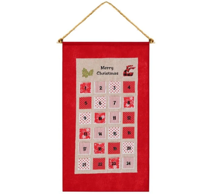ADVENTNÍ KALENDÁŘ 56x87CM ČERVENÝ