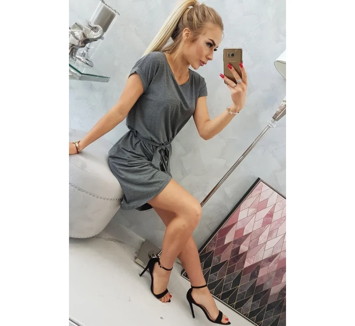 Šaty s obálkovým spodním dílem grafitové melanžové Šaty s obálkovým spodním dílem grafitové melanžové