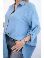 Bavlněná mušelínová košile model 21820383 - K-Fashion Bavlněná mušelínová košile model 21820383 - K-Fashion