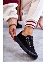 Dámské tenisky z nízkého materiálu Big Star KK274004 Černá Dámské tenisky z nízkého materiálu Big Star KK274004 Černá