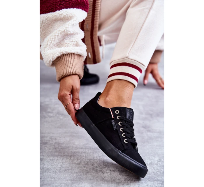 Dámské tenisky z nízkého materiálu Big Star KK274004 Černá Dámské tenisky z nízkého materiálu Big Star KK274004 Černá