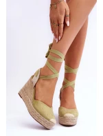 Vázané Sandály Na Vysokém Klínu Zelené Lendy Vázané Sandály Na Vysokém Klínu Zelené Lendy