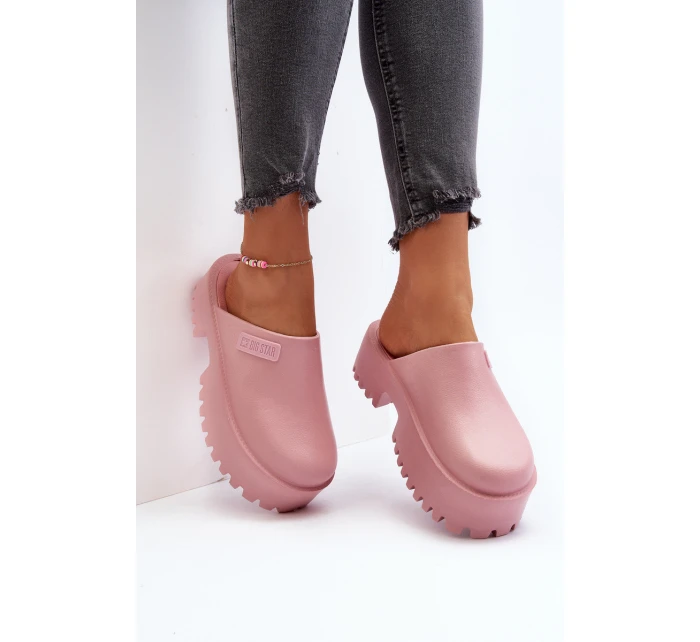 Dámské žabky s masivní podrážkou Big Star model 21649453 Růžové - Big Star Shoes Dámské žabky s masivní podrážkou Big Star model 21649453 Růžové - Big Star Shoes