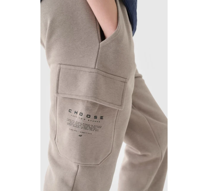 Chlapecké Dresové Kalhoty Joggery Šedé 4FJWAW24TTROM760-26S
