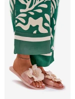 Průhledné Ploché Dámské Pantofle Se Syntetickým Květinou Nuda Vobetta Průhledné Ploché Dámské Pantofle Se Syntetickým Květinou Nuda Vobetta