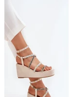 Dámské Sandály Na Klínu Se Na Béžové model 21702856 - Boto Dámské Sandály Na Klínu Se Na Béžové model 21702856 - Boto