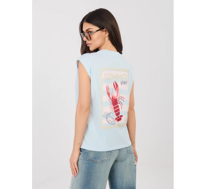 T shirt D12022M02769B jasny niebieski