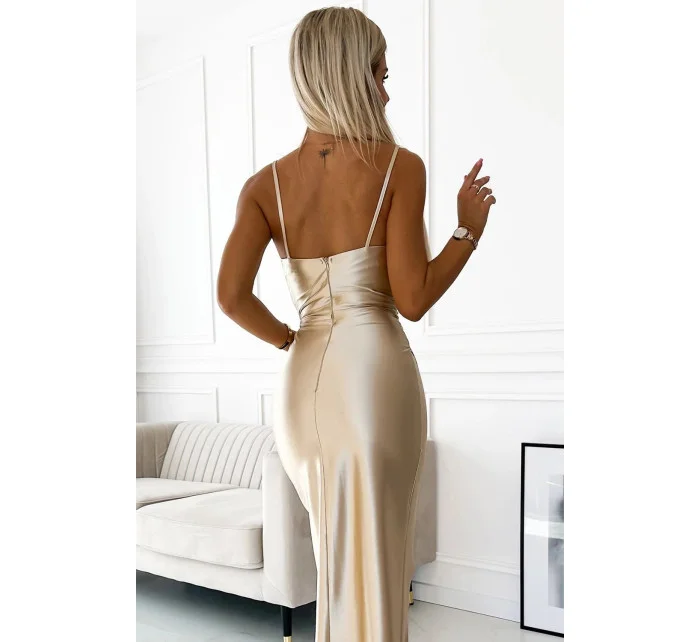 Dámské šaty 483-2 DIANE zlaté - NUMOCO Dámské šaty 483-2 DIANE zlaté - NUMOCO