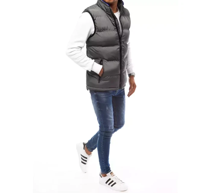 FashionStreet šedá pánská prošívaná vesta TX4087