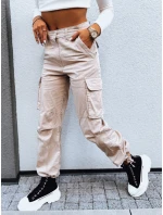 SHIMMERING dámské padákové kalhoty světle béžové FashionStreet UY1674