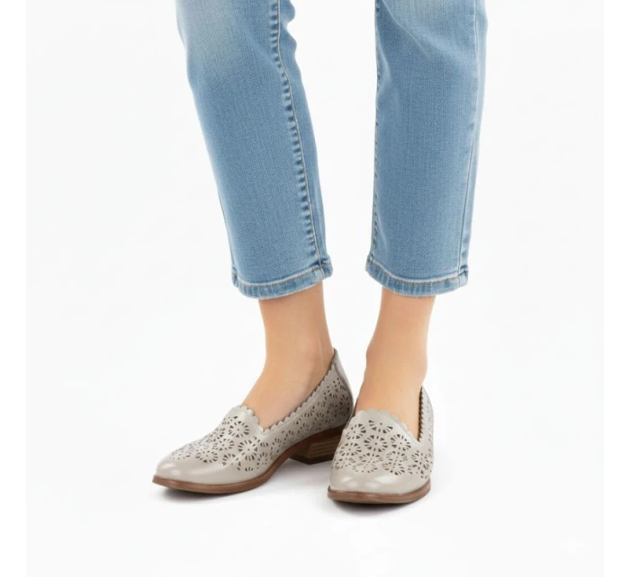 Dámské prolamované zlaté polobotky model 22015154 - Potocki