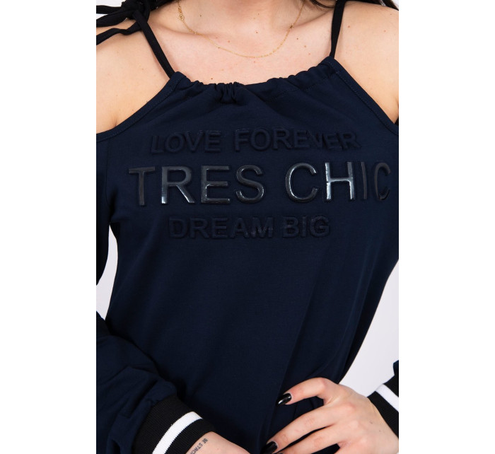 Šaty Tres Chic v tmavě modré barvě
