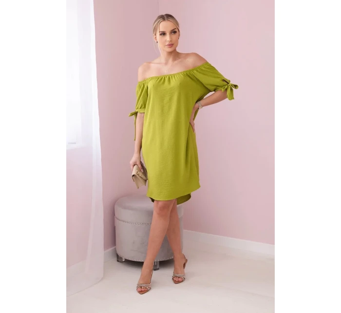 Šaty svázané na rukávech kiwi Šaty svázané na rukávech kiwi