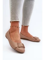 Baleríny S Páskem A Ozdobou Eko Kůže Tmavě Béžové model 21657023 - Boto