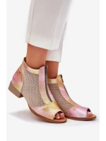 Dámské Kožené Kotníkové Boty Na Plochém Podpatku S  model 21693701 - Maciejka