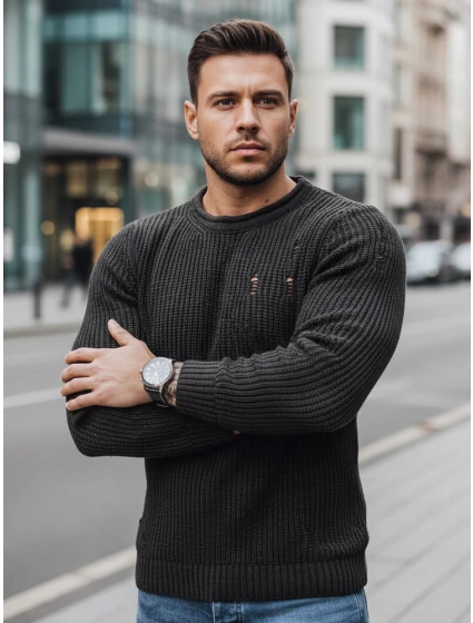 Pánský tmavě šedý svetr Dstreet WX1990