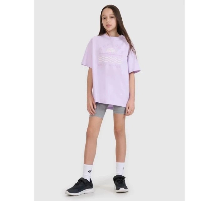 Dívčí tričko oversize s potiskem model 21436043 - 4F Dívčí tričko oversize s potiskem model 21436043 - 4F