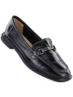 Dámské kožené klasické černé polobotky model 22068894 - VINCEZA