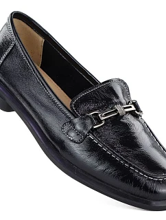 Dámské kožené klasické černé polobotky model 22068894 - VINCEZA