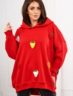 Zateplená mikina s model 19049182 motivem červený - K-Fashion