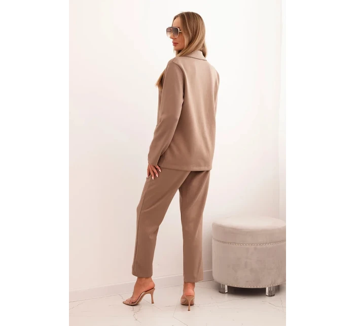 Dámský komplet s viskózou a ozdobami a elastickými kalhotami fango