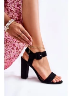 Klasické semišové sandály Černá Nelia Klasické semišové sandály Černá Nelia