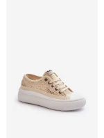 Dámské krajkové tenisky model 21655690 Beige - Lee Cooper