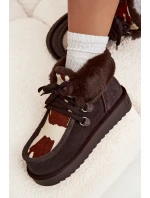 Dámské sněhule z přírodní semišové látky D.Franklin DFSH375008 čokoládové