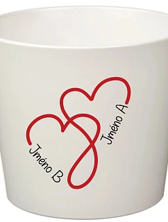 Bílý keramický květináč pro zamilované - malý 