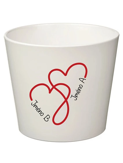 Bílý keramický květináč pro zamilované - malý 