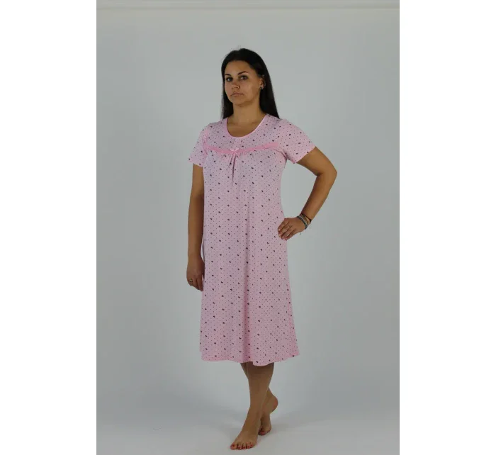 Dlouhá dámská noční košile s krátkými rukávy model 7934858 - De Lafense