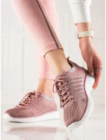 Výborné růžové  tenisky dámské bez podpatku
