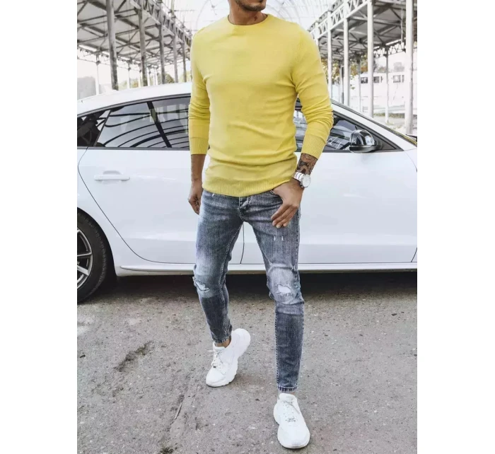 Pánský klasický žlutý svetr FashionStreet WX1935