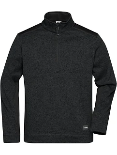 Daiber JN 864 Pánská pracovní fleece bunda 1/2 zip - Strong 02.0864 black/black