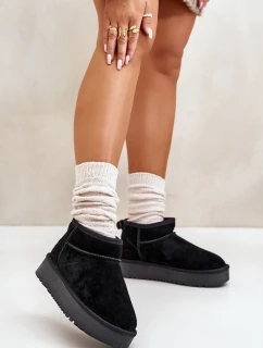 Dámské semišové sněhule na platformě černé model 21670434 - Boto