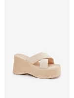 Dámské Pantofle Na Klínu A Platformě Béžové Sevolee Dámské Pantofle Na Klínu A Platformě Béžové Sevolee