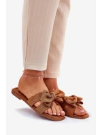 Ploché Dámské Pantofle S Mašlí Camel model 21688578 - Boto Ploché Dámské Pantofle S Mašlí Camel model 21688578 - Boto