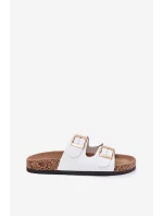 Dámské sandály s přezkami z ekologické kůže bílé model 21701643 - EVENTO