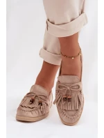 Dámské mokasíny s třásněmi a korálky Béžové Teressa Dámské mokasíny s třásněmi a korálky Béžové Teressa
