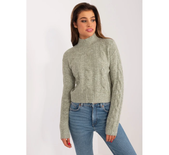 Sweter TW SW model 19525724 pistacjowy - FPrice Sweter TW SW model 19525724 pistacjowy - FPrice