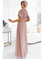 Dlouhé šaty se výstřihem a vázáním model 22316503 - numoco basic