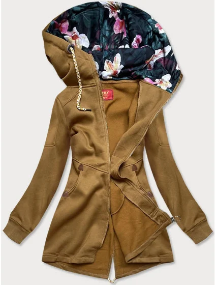 Hořčicová dámská dlouhá mikina model 16151719 - LHD