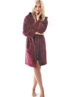 Dámský župan Siena 3356 s kapucí 3/4 mauve wine - Vestis