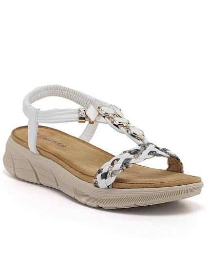 Bílé dámské sandály na podpatku model 22129993 - Artiker