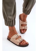 Dámské sandály s přezkami béžové model 21653020 - Boto Dámské sandály s přezkami béžové model 21653020 - Boto