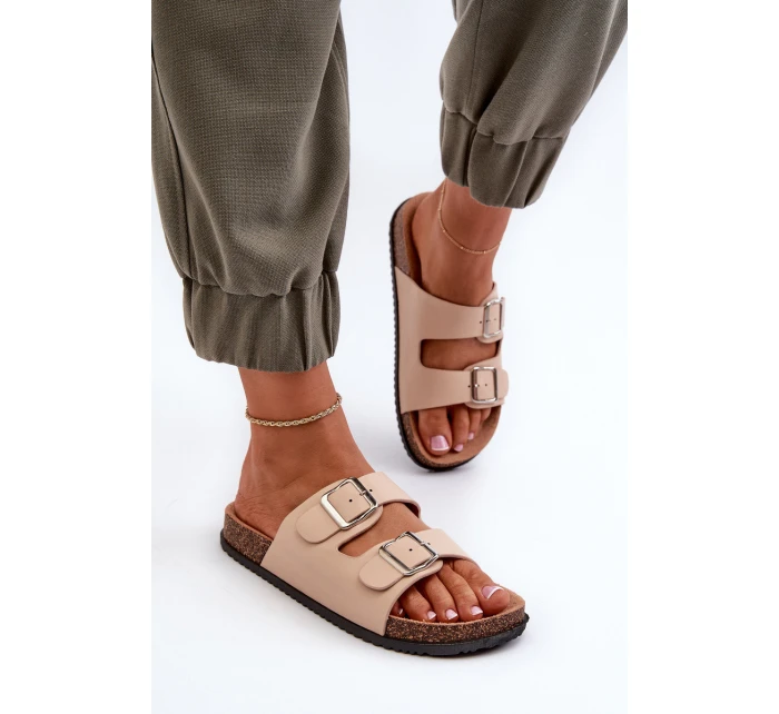 Dámské sandály s přezkami béžové model 21653020 - Boto Dámské sandály s přezkami béžové model 21653020 - Boto