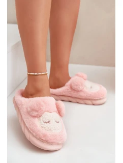 Teplé kožené pantofle dámské růžové Jozelinetta