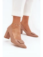 Lodičky Na Podpatku S Dekorací Tmavě Béžové model 21704585 - Boto