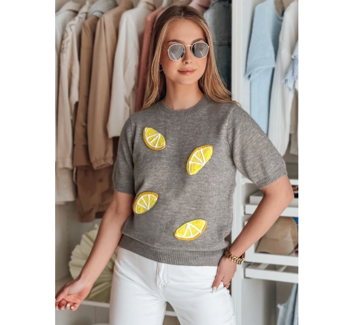 Dámský oversize svetr s citrony Lemon grey FashionStreet MY2478