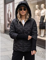 Kurtka damska pikowana z kapturem czarna model 22341124 - FashionStreet Kurtka damska pikowana z kapturem czarna model 22341124 - FashionStreet